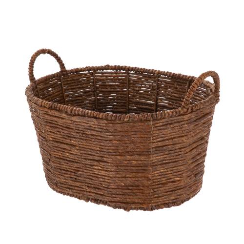 Homezone Brown Handwoven Maize Basket, Oval