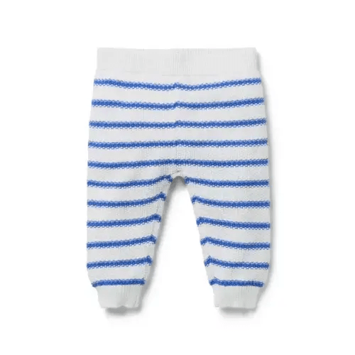 Baby Medium Blue Stripe Baby Striped Sweater Pant by Janie and Jack
