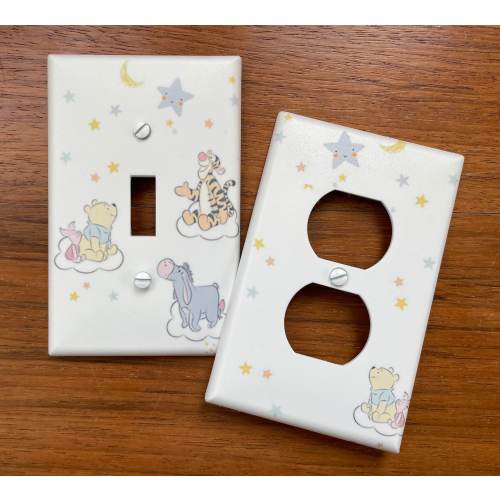 Classic Winnie the Pooh light switch cover baby nursery // Tigger Piglet Eeyore // FAST SHIP!