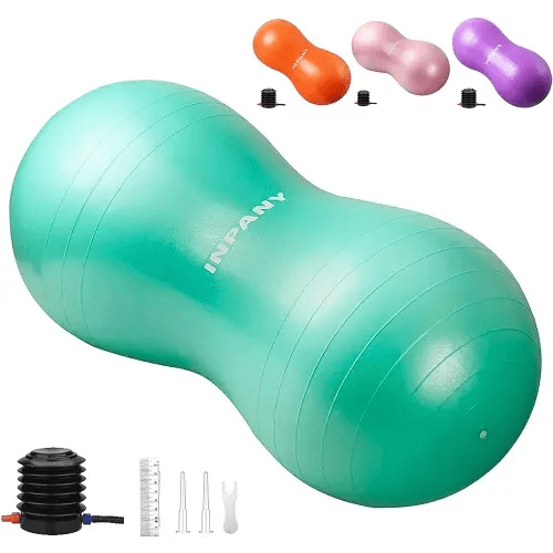 INPANY Peanut Ball - Anti Burst Exercise Ball for Labor Birthing, Physical Therapy for Kids, Core Strength, Flexible Seating, Home & Gym Fintness, Sensory Chair Wiggle Seat for Girls and Boys