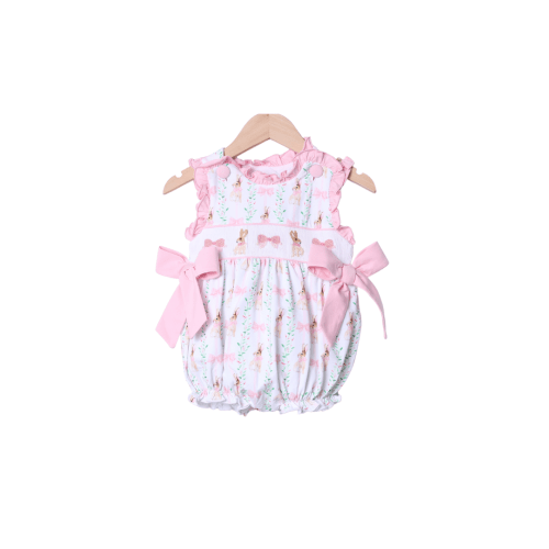 Smocked Fancy Bunny Bow Bubble