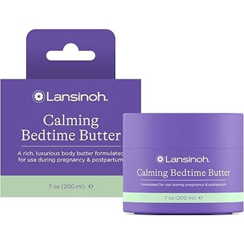 Lansinoh Magnesium Bedtime Butter Body Lotion for Pregnant Moms, Calm Magnesium Lotion for Aching Muscles, Lotion for Women & Soothing Massage, Promote Relaxation, Help Ease Cramps, 7 oz.