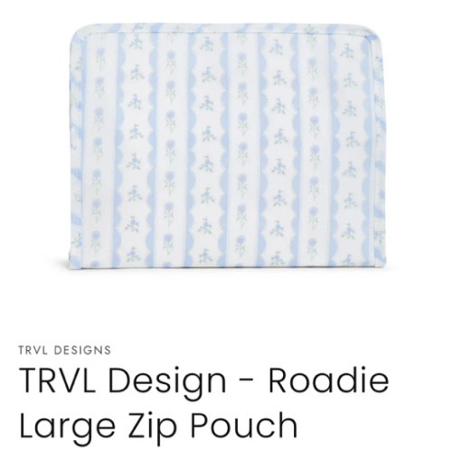 TRVL Design - Roadie Large Zip Pouch - Ribbon Floral Blue - Sweet E's Children's Boutique