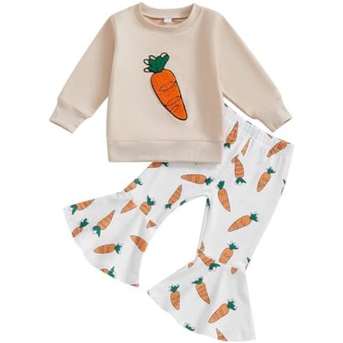 Newborn Baby Girl Clothes Daisy Outfit Long Sleeve Sweashirt Tees Tops Pants Infant Toddler Girl Fall Winter Clothes