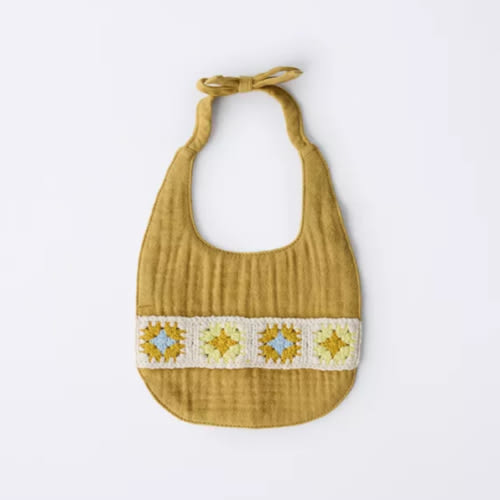 TEXTURED CROCHET BIB - Mustard | ZARA United States