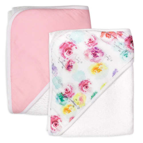 2-Pack Organic Cotton Hooded Towels, Rose Blossom | Honest Baby Clothing