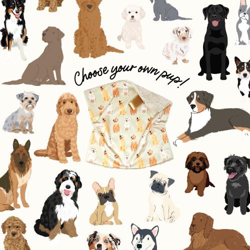 Lovey: Choose Your Own Pup! Minky. Lovie. Baby Blanket. Dog Nursery. Dog Baby Gift. Personalized. Dog and Me Baby Gift. Custom Dog Gift.