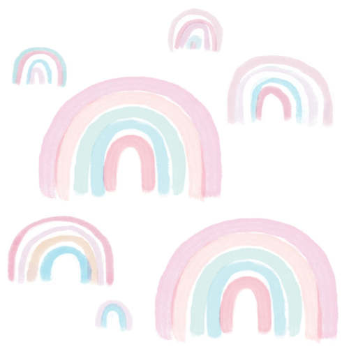 Watercolor Pastel Rainbow Nursery/Kids Wall Decals - Pink/Mint – Lambs & Ivy