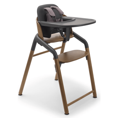 Bugaboo Giraffe Wooden Baby High Chair, Adjustable in 1 Second, Easy to Clean, Safe and Ergonomic Highchair, Suitable from Birth in Combination with Newborn Set (Sold Separately), Warm Wood/Grey
