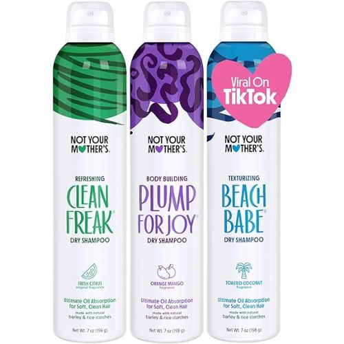 Not Your Mother's Dry Shampoo Assortment (3-Pack) - 7 oz - Clean Freak Dry Shampoo, Plump for Joy Dry Shampoo, Beach Babe Dry Shampoo - Instantly Absorbs Oil in Hair