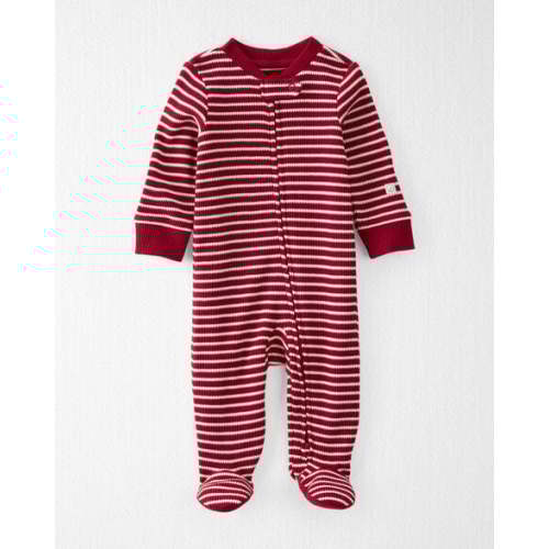 Baby Organic Cotton Waffle Knit Striped Sleep & Play Pajamas
 - Little Planet | Carter's