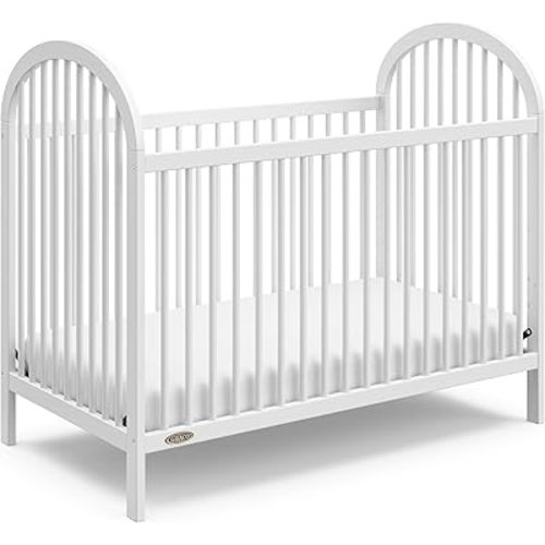Graco Olivia 3-in-1 Convertible Crib (White) – GREENGUARD Gold Certified, Converts to Daybed and Toddler Bed, Fits Standard Full-Size Crib Mattress, Adjustable Mattress Height, Easy-to-Match Style