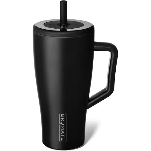 BrüMate Era 30 oz Tumbler with Handle and Straw | 100% Leakproof Insulated Tumbler with Lid and Straw | Made of Stainless Steel | Cup Holder Friendly Base | 30oz (Matte Black)