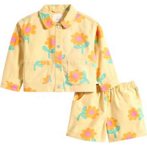 Kids' Cotton Twill Snap-Up Shirt & Shorts Set, 1.5-2Y