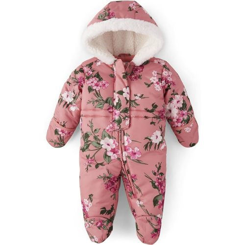 The Children's Place unisex-baby And Newborn Fleece Hoodie Zip Front Bunting Snowsuit