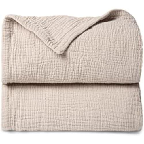 Lulu moon Muslin Quilt Blanket, Crib Blanket for Baby and Toddler,47x47 Inches(Ivory) : Home & Kitchen