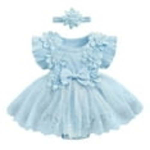 Hirigin Baby Girl Lace Romper Dress Short Sleeve Ruffle Mesh Tutu Dress 0 3 6 12 18 Months Cute Jumpsuits with Headband