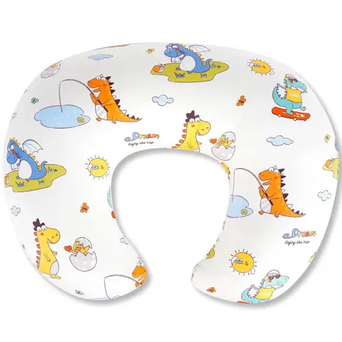 Nursing Pillow, Breastfeeding Pillows with Standard Size Removable Cover, Breast Feeding Pillow with Breathable Filling, Ergonomic Nursing Essentials for Bottle and Breastfeeding (Dinosaurs)