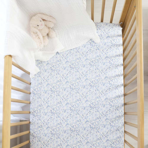 Botanical Blue Crib Sheet