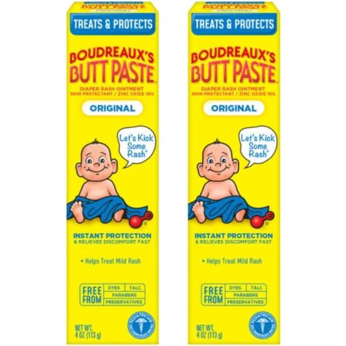 BOUDREAUX'S Butt Paste, Diaper Rash Ointment, Tube 4 Oz, 2 Count