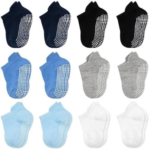 Baby Socks Toddler Socks Non Slip Grip Ankle Socks with Non Skid Soles 12 Pack for 6-12 Months 1-3 Years Baby Socks
