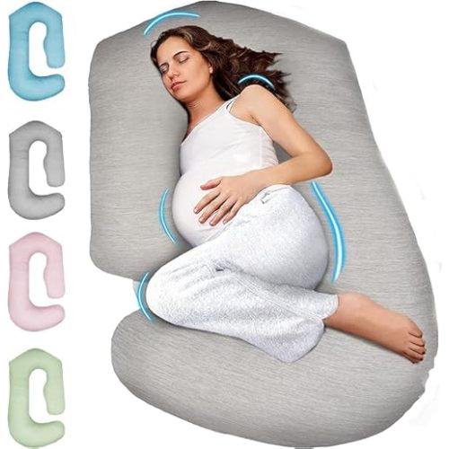 PILLANI Pregnancy Pillows for Sleeping - V C U Shaped Full Body Pillow with Removable Cover, 57inch Cooling Maternity Pillow for Pregnant Women, Support for Back Belly Legs Hip - Pregnancy Must Haves