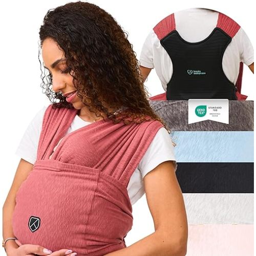 Koala Babycare Baby Carrier Wrap, Adjustable and Easyt-to-Wear As a T-Shirt - Baby Wearing Wrap One Size Fits All - Unisex Infant Wrap Carrier Up to 22lbs