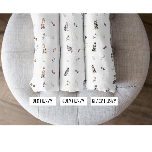 Siberian Husky Baby Swaddle Blanket With Name Custom Husky Baby Boy Girl Personalized  Swaddle Blanket Receiving Blanket Newborn Coming Home