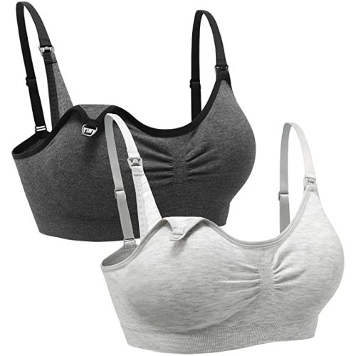 Suekaphin 2PACK Nursing Bra Wireless Bra Women's Sleeping Maternity Bra Breastfeeding Bra