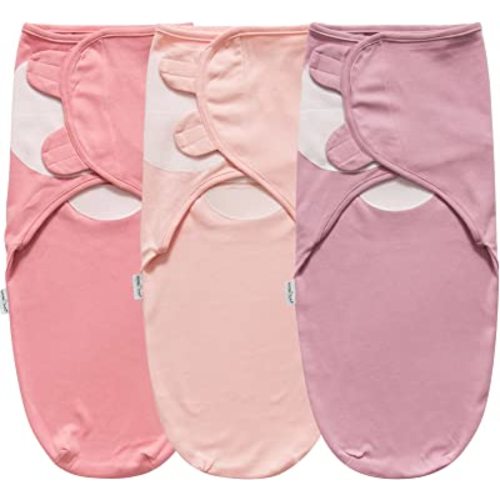 Little Tots Swaddle Blanket for Baby Girl Boy Easy Change Infant Wrap 3 Pack Adjustable Sleep Sack for Newborn Babies 0-3 Month (Star and Rabbit)
