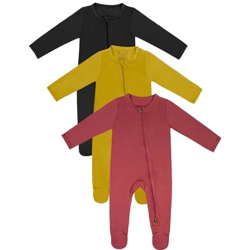 Jimonda Baby Romper Boys Girls Bamboo Pajamas 2-Way Zipper Footed Unisex Zip-Up Sleepers Sleep and Play pjs