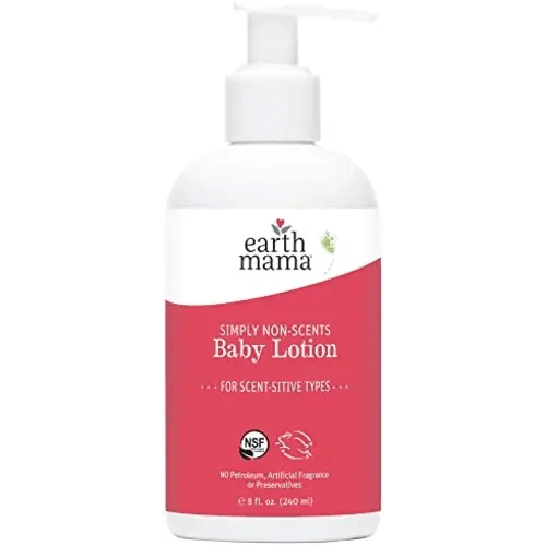 Earth Mama Simply Non-Scents Baby Lotion | Fragrance-free with Organic Calendula + Rooibos for Sensitive Skin, 8-Fluid Ounce