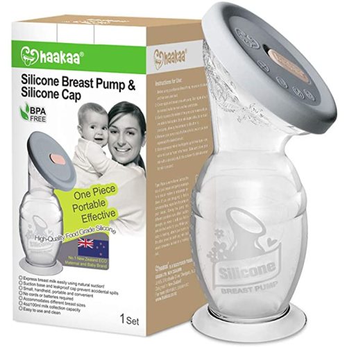 Haakaa Manual Breast Pump with Silicone Lid Combo (4oz/100ml)