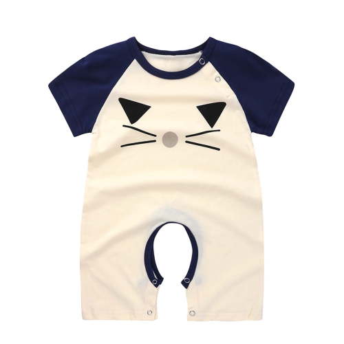 CheerKidz Toddler Baby Girls and Boys Short Sleeve Letter Print T-Shirt Jumpsuit Romper for Stylish and Comfortable Everyday Wear 0-18 Months(Beige,6-9 Months)