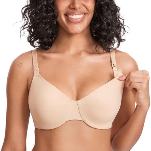 Gratlin Women's Underwire Nursing Bras Minimizer Maternity Bra Support Coverage Breastfeeding Bralette