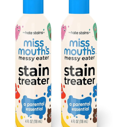 Miss Mouth's Messy Eater Stain Treater Spray - 4oz 2 Pack Stain Remover - Newborn & Baby Essentials - No Dry Cleaning Food, Grease, Coffee Off Laundry, Underwear, Fabric