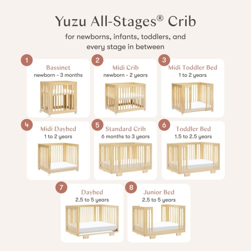 Yuzu 8-in-1 Convertible Crib & Bassinet | Babyletto