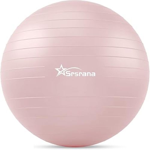 Exercise Ball - Anti-Burst Yoga Ball for Pilates, Pregnancy & Core Stability - Ergonomic Office Desk Ball Chair & Physical Therapy Equipment, Quick Pump Included