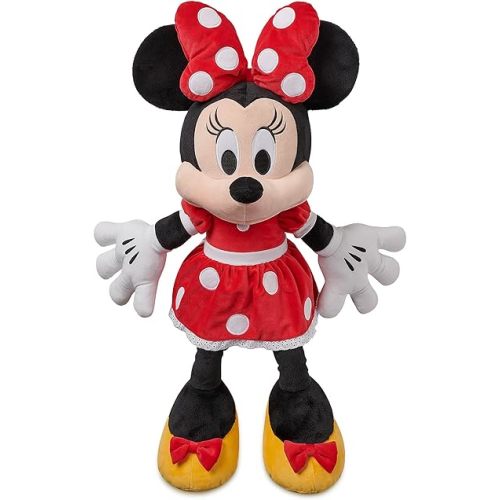 DISNEY STORE Official Minnie Mouse Plush - Red Dress – Large 21 1/4 Inches Disney Stuffed Animals, Soft & Cuddly Toy, Plushies for Kids & Fans, Suitable for All Ages