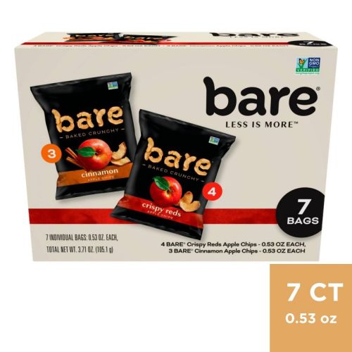 Bare Apple Chips Fuji Red and Cinnamon Snack Pack - 7ct/3.7oz