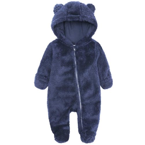 Fleece Lined Onesie Jumpsuit - Navy, Size: 3-6m