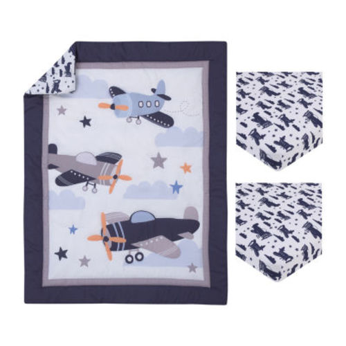 Nojo Mini Airplane 3-pc. Crib Bedding Set