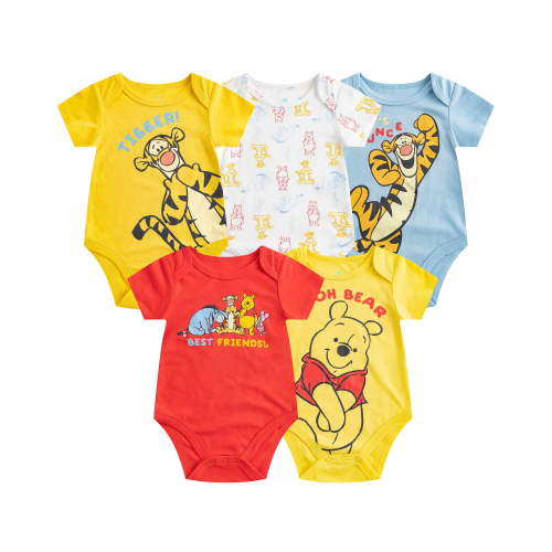 Disney Winnie the Pooh Baby Bodysuits (Boys), 5 Pack, Sizes NB-18M
