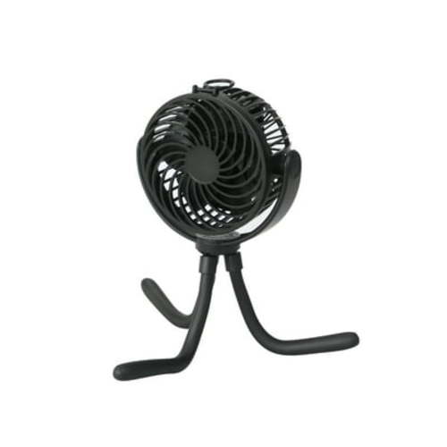 Mainstays 4" New 3-speed Portable Rechargeable Fan with Flexible Tripod and Digital Display, Black