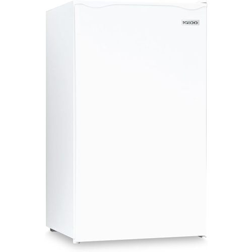 Igloo 3.2 Cu.Ft. Single Door Compact Refrigerator with Freezer, Slide Out Glass Shelf, Perfect for Homes, Offices, Dorms, White