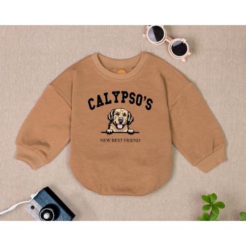 Custom Dogs New Best Friend Baby Romper, Personalized New Best Friend Romper Sweatshirt,Dog Name Baby Clothes,Dog Best Friend Baby BodySuit