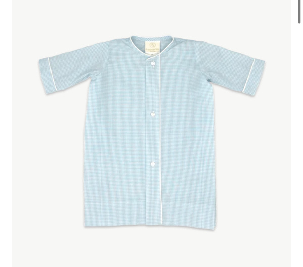 Welcome Little One Daygown - Baker Blue Minigingham