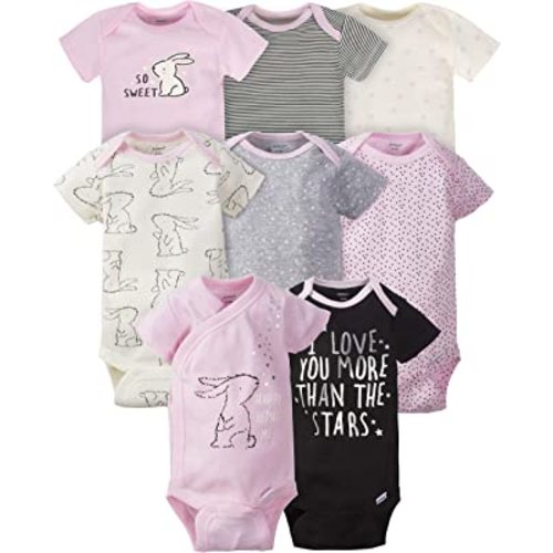 Gerber baby-girls 8-pack Short Sleeve Onesies Bodysuits