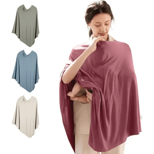 Rayon Made from Bamboo Nursing Cover for Baby Breastfeeding,360° Full Privacy Soft & Breathable Breastfeeding Covers Up for Women,Machine Washable Nursing shawl,Stretchy Carseat Cover
