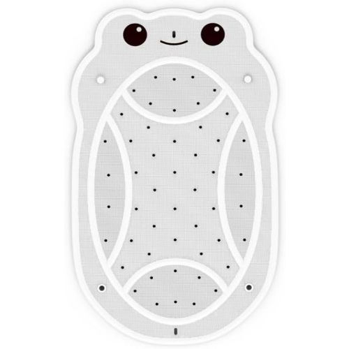 Baby Bath Mat Non Slip, Toddler Bath Mat, 30 * 18 Inch Bathtub Mat Non Slip Kids, Eco Friendly Rubber no Chemical Smell, Suction Cups for Secure Grip, Fun Patterns, Easy to Clean, White